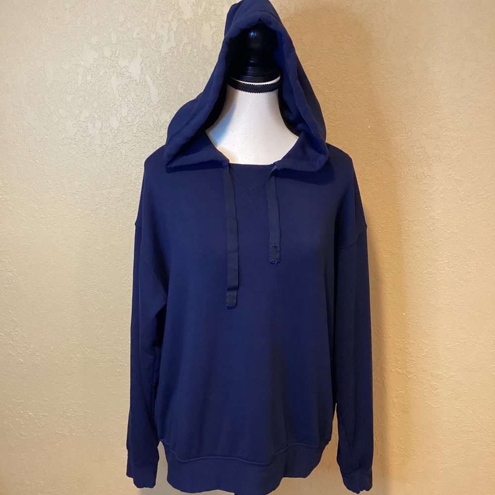 Stateside‎ French Terry Hoodie Size Medium Navy Blue, Modal, Cotton, Spandex